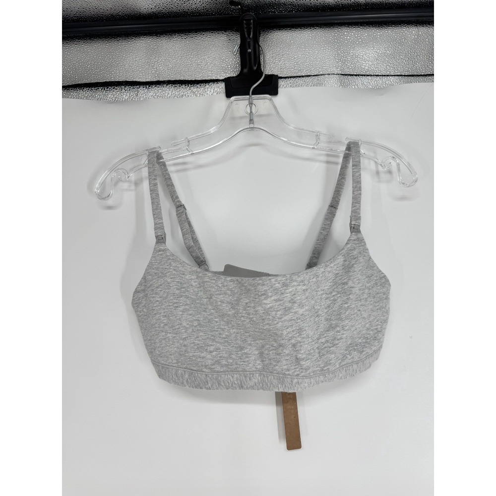 SKIMS Cotton Jersey Scoop Neck Maternity Bralette Bra Medium Light Heather Gray